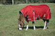 WeatherBeeta ComFiTec Classic Combo Neck Turnout Sheet (0g Lite) in Red with Silver/Navy Trim