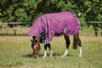 WeatherBeeta ComFiTec Premier Freedom Detach-A-Neck Pony Turnout Sheet (0g Lite) in Purple with Navy/Mint Trim