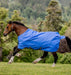 Amigo Hero Ripstop Turnout Sheet (0g Light) in Blue with Navy and Grey Trim - On horse running