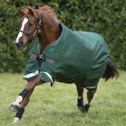Rambo Original 100g Turnout Blanket with Leg Arches Green and Red