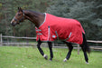 WeatherBeeta ComFiTec Classic Standard Neck Turnout Sheet (0g Lite) in Red with Silver/Navy Trim