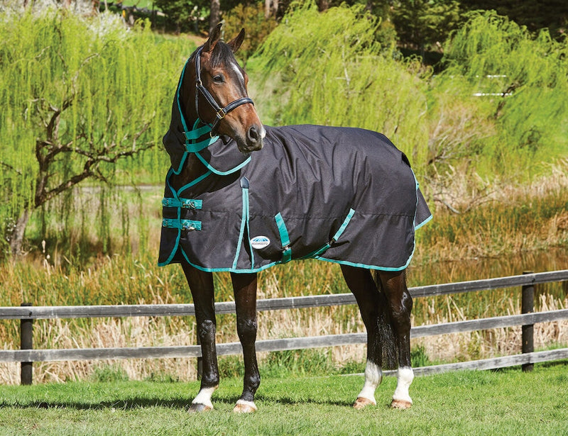 WeatherBeeta Green-Tec 900D Detach-A-Neck Turnout Blanket (220g Medium) - CLOSEOUT