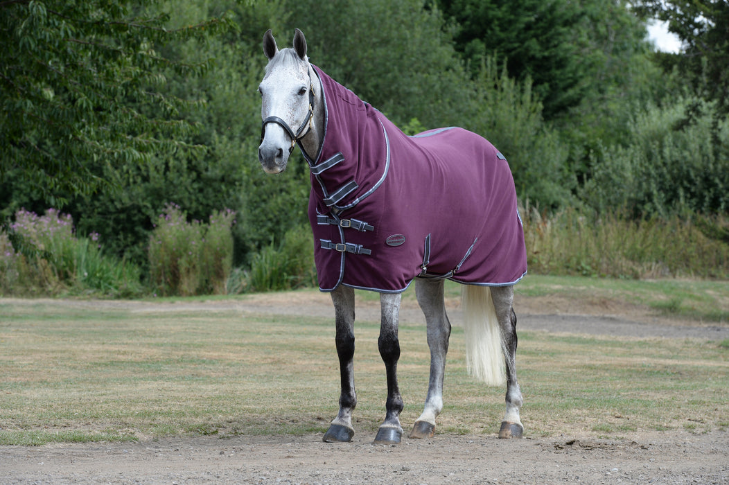 WeatherBeeta Anti-Static Combo Neck Fleece Cooler (No Fill) in Maroon with Grey/White Trim