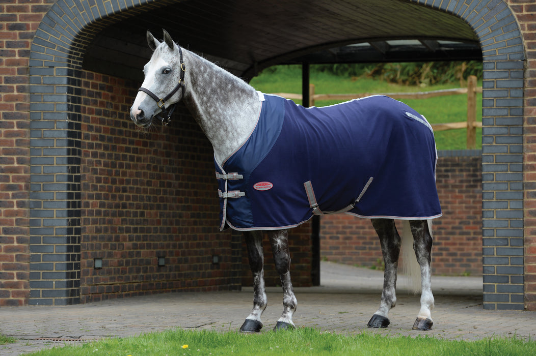 WeatherBeeta Anti-Static Standard Neck Fleece Cooler (No Fill) in Navy with Silver Trim