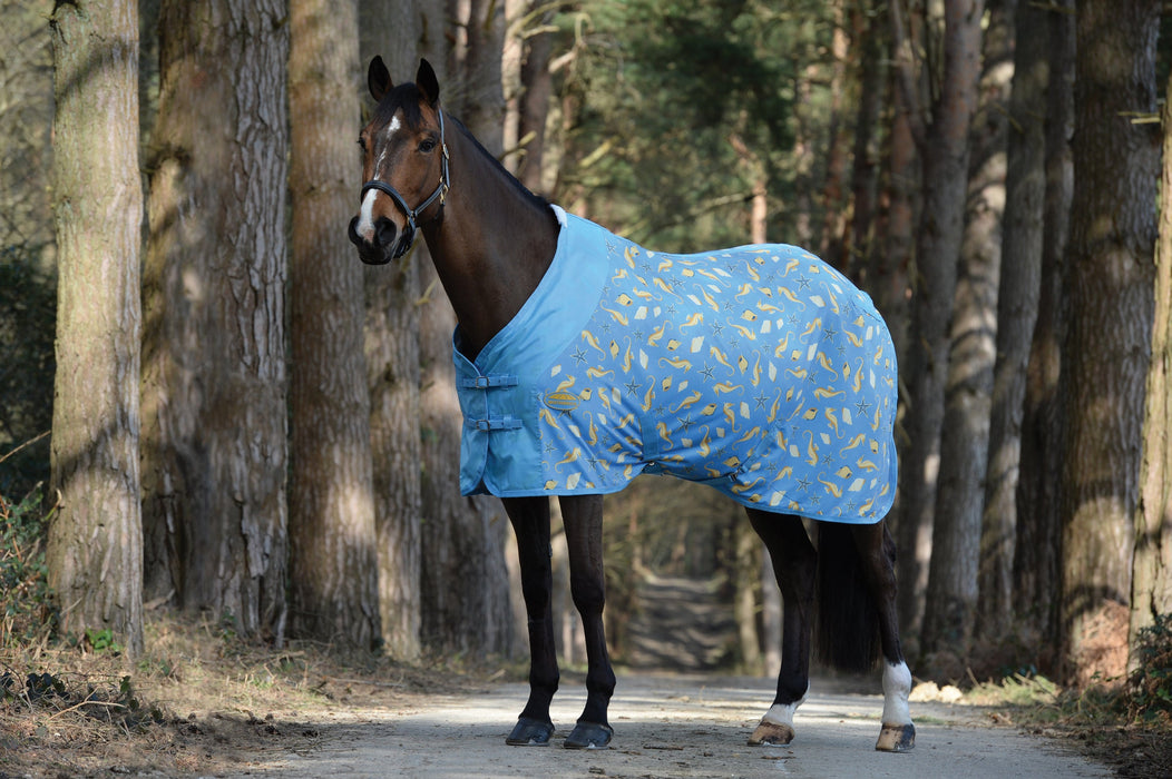 WeatherBeeta Anti-Static Standard Neck Fleece Cooler (No Fill) - Seahorse Print