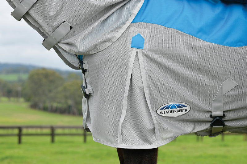 WeatherBeeta ComFiTec Dual Shield Detach-A-Neck Neck Summer Sheet (No Fill + Waterproof) - Traditional side gusset