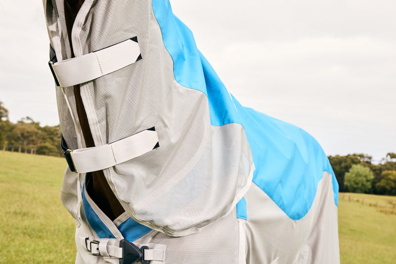 WeatherBeeta ComFiTec Dual Shield Detach-A-Neck Neck Summer Sheet (No Fill + Waterproof) - Neck cover closures