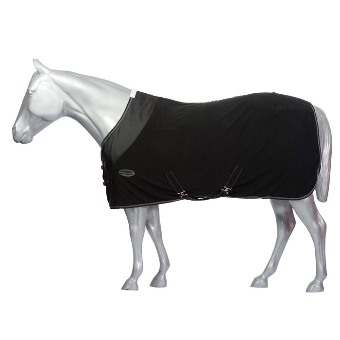 WeatherBeeta Anti-Static Standard Neck Fleece Cooler (No Fill) in Black with Black Trim on White Background