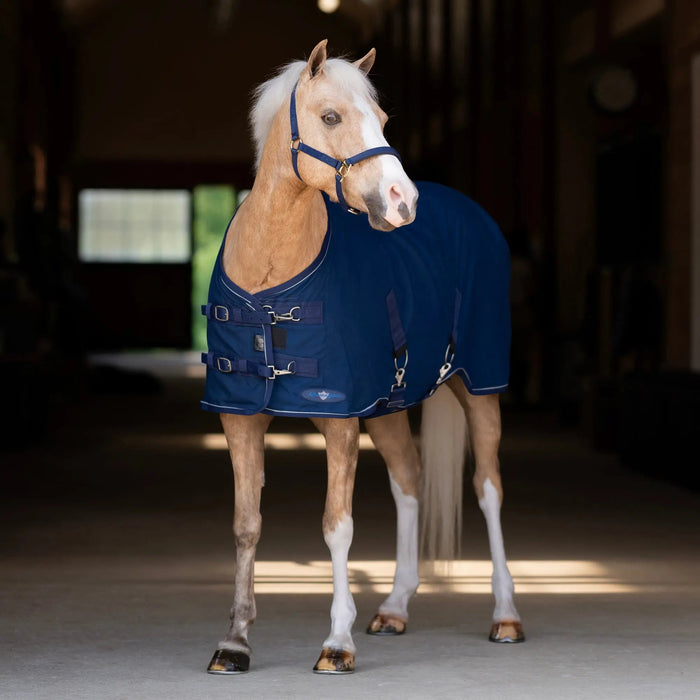 Kensington Equine Pony Poly Cotton Day Sheet | Breathable Stable Sheet In Navy - Chest 