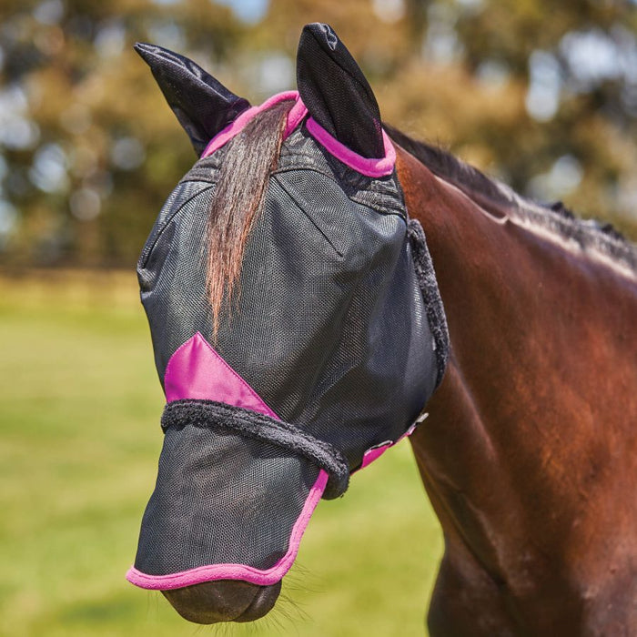 WeatherBeeta ComFiTec Deluxe Durable Mesh Fly Mask With Ears And Nose