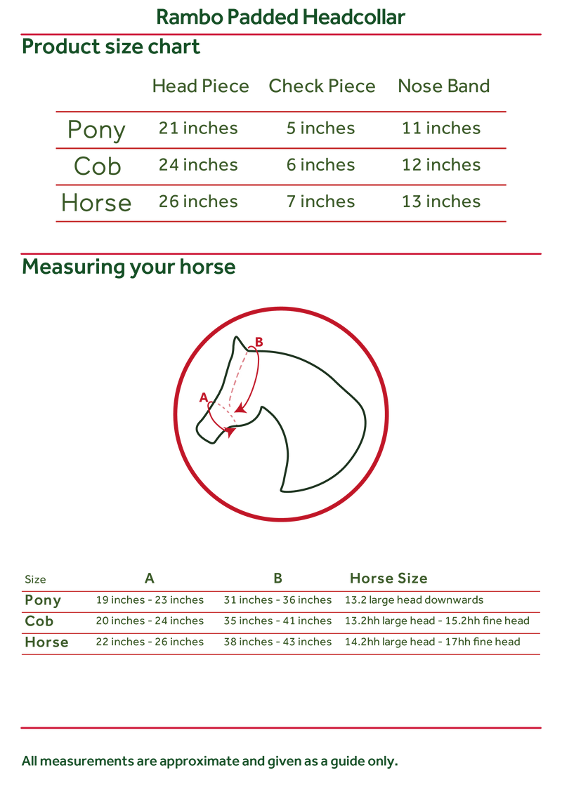 Sizing Chart Padded Halter