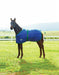 WeatherBeeta 420D Standard Neck Foal Stable Blanket (180g Medium) in Navy (Hunter Trim) - On horse from side
