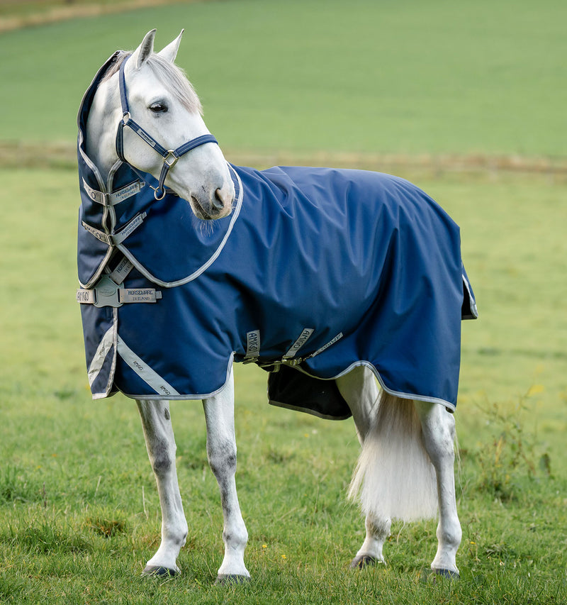 Amigo 1200D FieldSafe Plus Turnout 250g in Navy (Titanium Grey & Silver Trim)