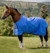 Amigo Hero Ripstop Turnout Sheet (0g Light) in Blue with Navy and Grey Trim - On horse standing