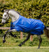 Amigo Hero Ripstop Turnout Blanket (50g Medium-Lite) in Blue (Navy/Grey Trim) - On horse running