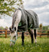 Amigo Hero Ripstop Turnout Blanket (50g Medium-Lite) in Shadow (Blue Haze/Navy Trim) - On horse grazing