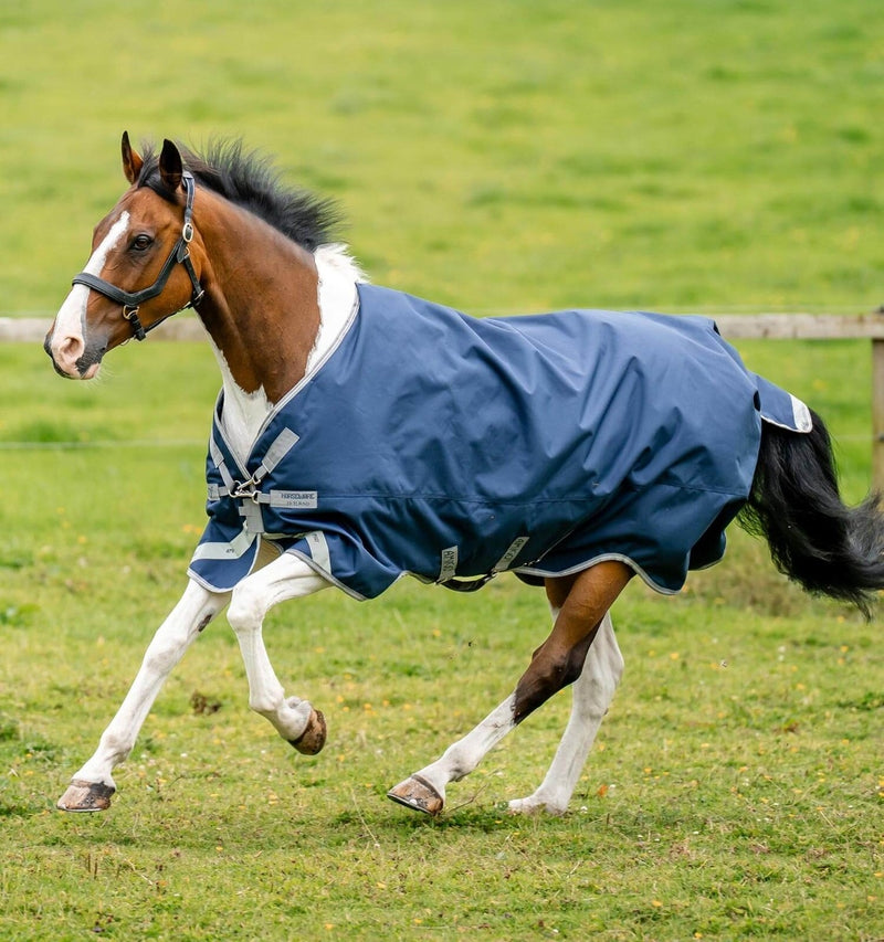 Amigo Bravo 12 XL Original Turnout Sheet (0g Lite) in Navy (Titanium Grey & Silver Trim)