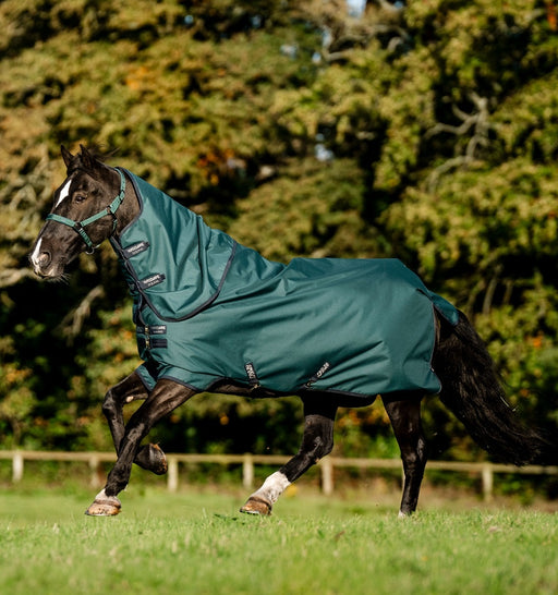 Amigo Ripstop 900D Plus Pony Turnout 200g in Dynasty Green (Navy & Silver Trim)