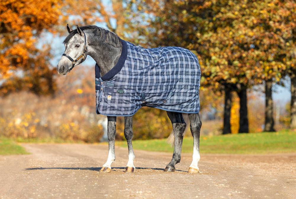 Horseware Rhino Stable Medium 250 - Pferdedecke Navy Check 160cm