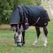 WeatherBeeta ComFiTec Premier With Therapy-Tec Detach-A-Neck Turnout Blanket (220g Medium) in Black with Silver/Red Trim