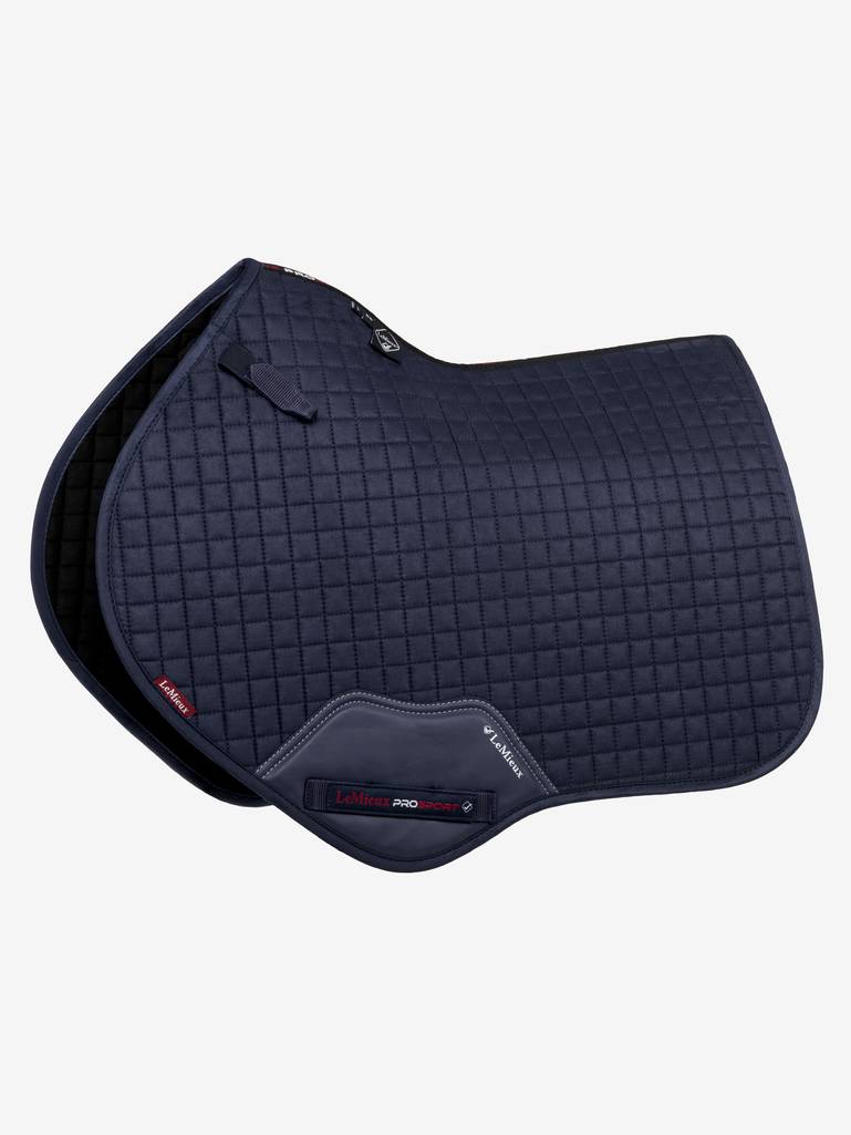 Navy Suede Close Contact Square Saddle Pad