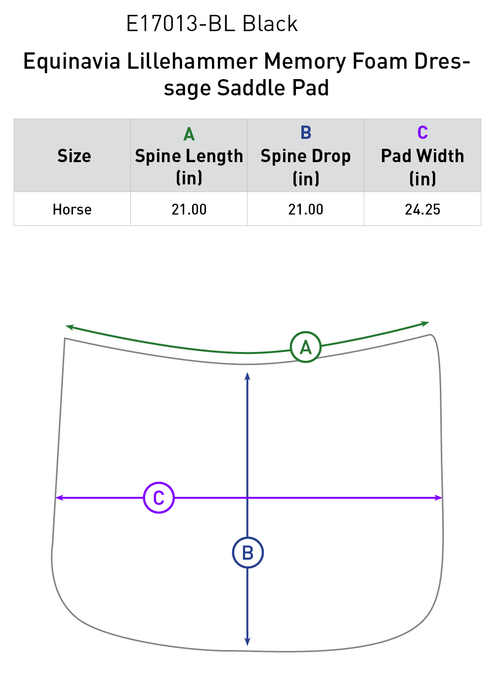 Equinavia Lillehammer Memory Foam Dressage Saddle Pad