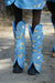 WeatherBeeta 1200D Wide Tab Long Travel Boots in Seahorse Print - Front Legs from Front