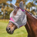 WeatherBeeta ComFiTec Deluxe Durable Mesh Fly Mask With Ears in Gray with Purple Trim