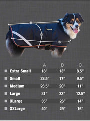Kensington Signature Winter Dog Coat SIze Chart