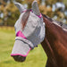 WeatherBeeta ComFiTec Deluxe Durable Mesh Fly Mask With Ears And Nose in Gray with Purple Trim