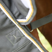 Shires Highlander Plus Standard Neck Turnout Sheet (0g Lite) in Green - Closeup