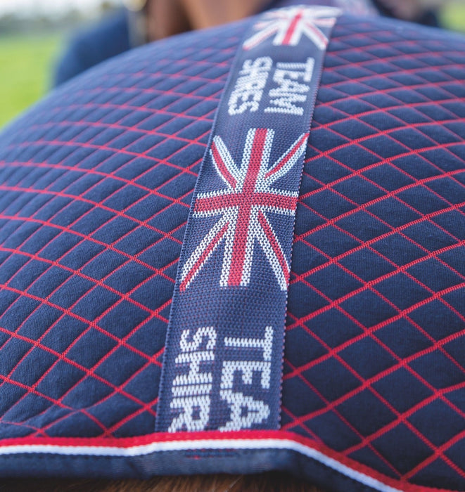 Shires Tempest Original Team Shires Cooler (No Fill) in Navy with Red Check - Close Up