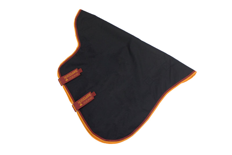 Amigo Bravo 12 Original Turnout Hood (150g Medium) - Dark Navy with Red and Orange Trim