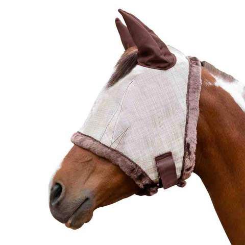 Kensington Fly Mask with Fleece Trim and Ears with Forelock Hole in Desert Sand