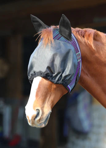 Lavender Mint in UViator Dartless Fly Mask w/Web Trim