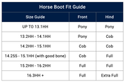 Shires ARMA H2O Cool Therapy Boots Size Guide