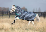 Rhino Plus Pony Turnout (250g Medium) - Navy with Teal Check