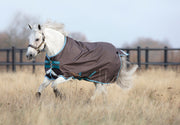 Amigo Bravo 12 Original Pony Turnout Sheet (0g Lite) - Excalibur with Aqua and Turquoise Trim