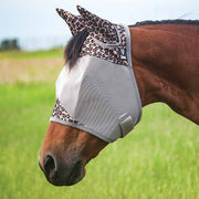 Cashel Crusader Designer Fly Mask (Standard With Ears) in Leopard - Fly mask on horse