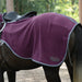 WeatherBeeta Anti-Static Fleece Quarter Sheet (No Fill) in Maroon with Gray and White Trim - Rear of Horse
