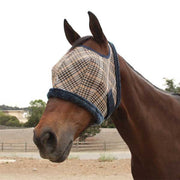Kensington Fly Mask with Fleece Trim - English Navy Plaid
