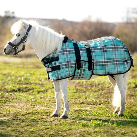 Kensington Miniature Horse Protective Fly Sheet in Black Ice Plaid