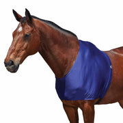 WeatherBeeta Stretch Shoulder Guard in Navy - On horse with white background